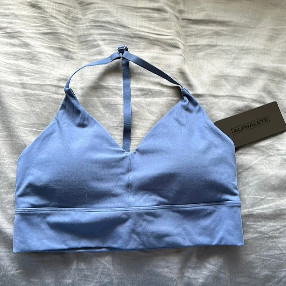 NWT Medium Women’s Alphalete Alphalux Wonder Bra - Tuxedo Blue M - Picture 4 of 6